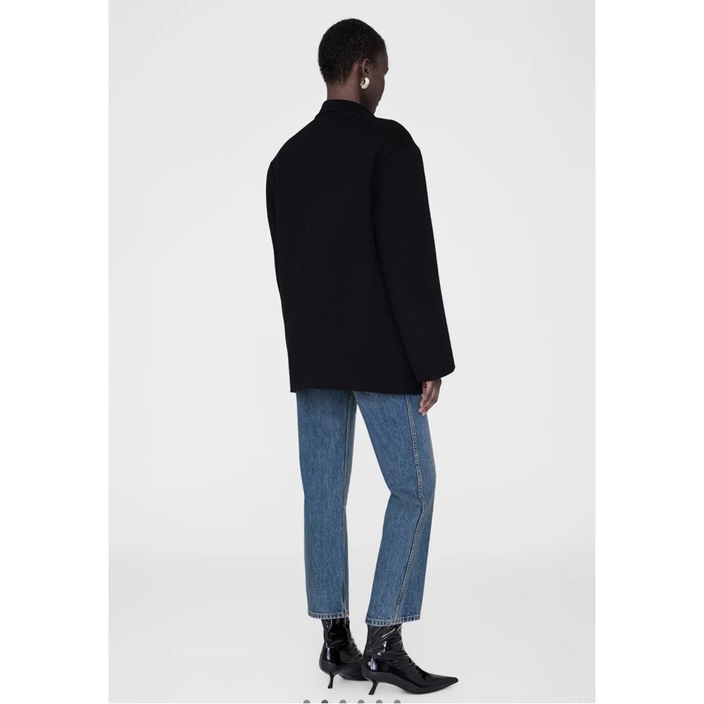 Anine Bing Quinn Blazer | Black Cashmere Blend | Heavyweight (XL) - Picture 2 of 14